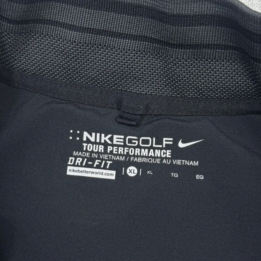 Nike Golf Tour Performance 1/4 Zip Vest Sleeveless Pullover Men XL Black Dri-FIT